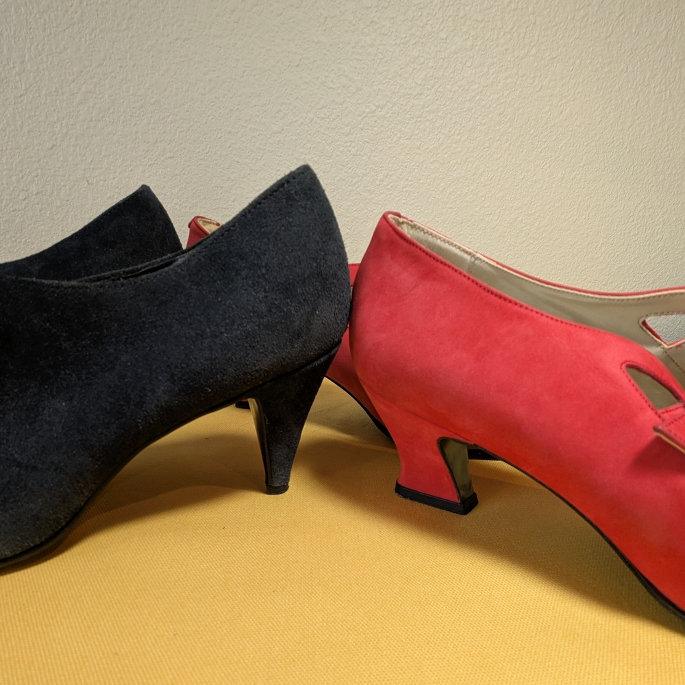 Women's Suede Heels - Charcol and Red Bundle! YTK shoe Sale!!